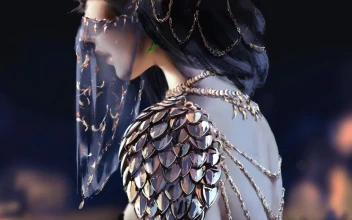 Fantasy Girl Wearing Veil Mask Ghostblade HD For PC