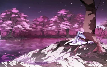 Yuyuko Saigyouji Falling Asleep Next To The Cherry Blossom Tree Touhou Project HD For PC