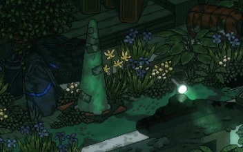 Small Garden At Night Pixel HD For PC