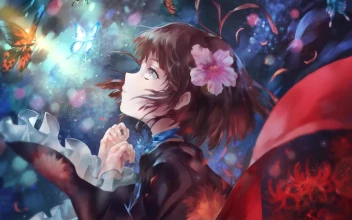 Mumei With Flowers And Butterflies Kabaneri Of The Iron Fortress HD For PC