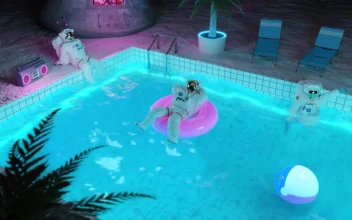Astronauts Relaxing In The Pool HD For PC