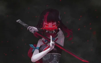 Ninja Anime Girl Oni Mask HD For PC