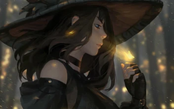 Fantasy Witch And A Glowing Butterfly HD For PC
