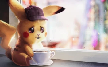 Pikachu Drinking Coffee Detective Pikachu HD For PC