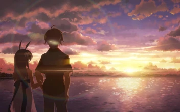 Anime Couple Watching The Sunset Together HD For PC