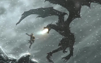 Fighting Dragon The Elder Scrolls V Skyrim HD For PC