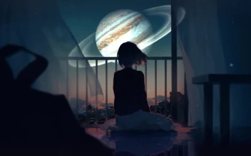 Anime Girl And Jupiter HD For PC