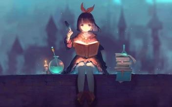 Anime Girl Reading A Magic Book HD For PC