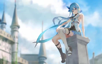 Anime Girl Sitting On A Column HD For PC