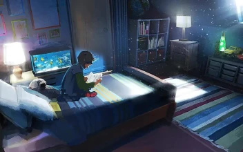 Boy Reading Book In Bed At Night HD For PC