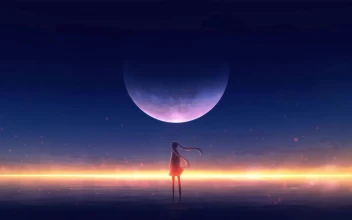 Anime Girl Under The Moon HD For PC