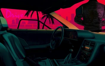 Man And Car In Cyberpunk World HD For PC