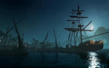 Pirate Ship Sailing At Night HD For PC