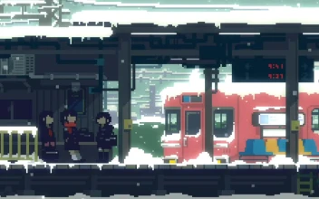 Snow Train Station Pixel HD For PC
