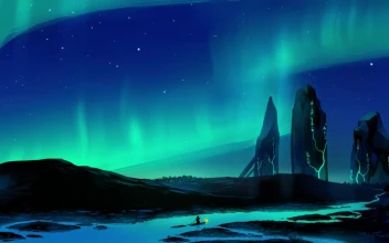 Aurora Borealis On The River HD For PC