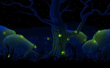 Fireflies Tree Pixel HD For PC