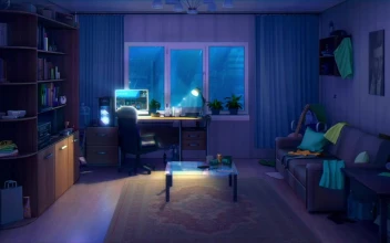 Living Room On A Rainy Night HD For PC