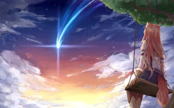 Raphtalia Sitting On Swing Looking At The Comet In The Sky The Rising Of The Shield Hero HD For PC