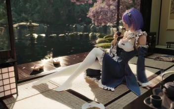 Rem Drinking Tea Re Zero HD For PC