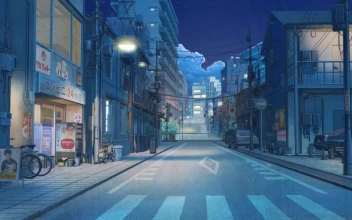 Japanese Street At Night HD For PC