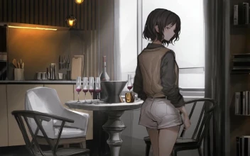 Anime Girl Standing In The Living Room HD For PC