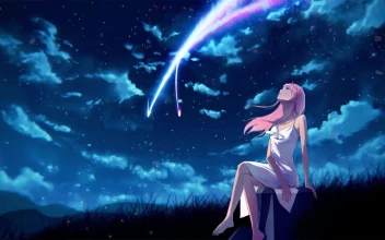Zero Two Looking Up At Comet In The Sky Darling In The Franxx HD For PC