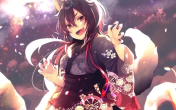 Cute Anime Fox Girl In Kimono HD For PC