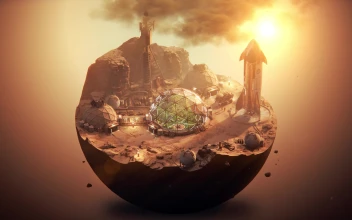 Abstract Mars Planet Spin 4K