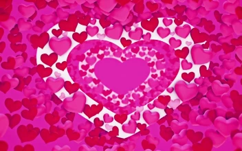 Stock Video 3d animation of pink red and white hearts PC