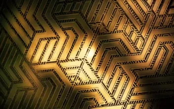 Stock Video 3d golden geometric figures PC