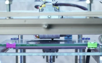 Stock Video 3d printer beginning a model PC