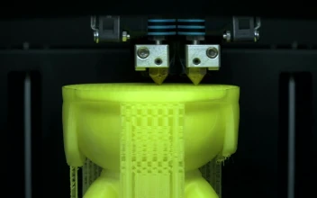 Stock Video 3d printer creating a model PC