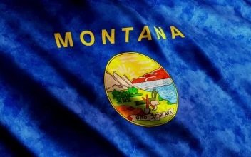 Stock Video 3d render of montana state waving flag PC
