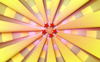 Stock Video 3d stars and lines from a point in the center PC