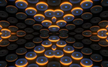 Stock Video 3d yellow and orange button pads PC
