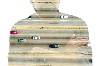 Stock Video A Bearded Man Crossing His Arms And Traffic On A for PC