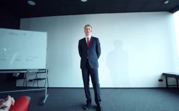 Stock Video A Bored Woman Leaves The Conference Room for PC