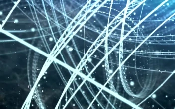Stock Video Abstract Luminous Structures Floating In Space for PC