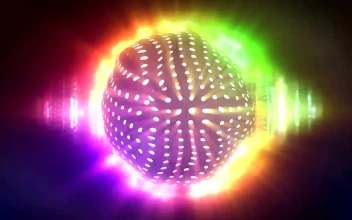 Stock Video Abstract Sphere With Points Of Light Rotating for PC