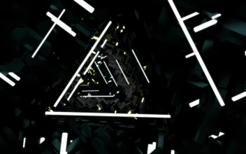 Stock Video Abstract Tunnel Of Dark Triangular Lights for PC