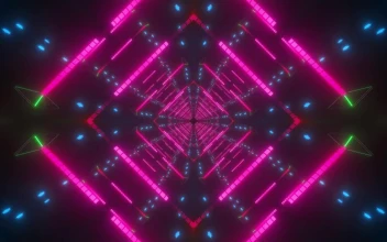 Stock Video Abstract Tunnel With Pink Blue And Violet Lights for PC
