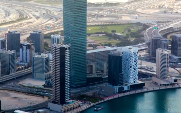 Stock Video Abu Dhabi Skycrapers And Traffic On The Roads for PC