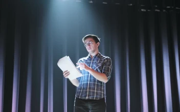 Stock Video Actor Reading His Script On Stage for PC