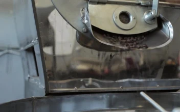 Stock Video Adding Fried Coffee Beans To A Mixer for PC