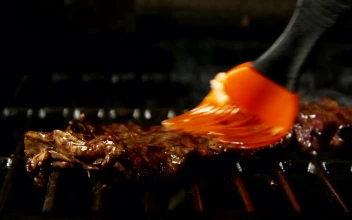 Stock Video Adding Sauce To A Steak On The Grill for PC