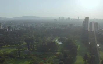 Stock Video Aerial Landscape Of A Huge City From The Top Of for PC