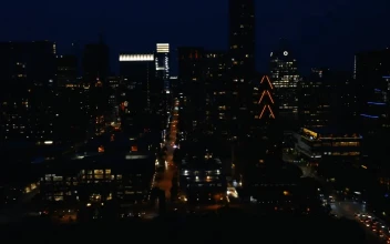 Stock Video Aerial Panorama Of A Big City At Night for PC
