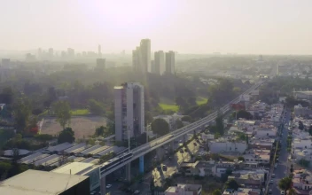 Stock Video Aerial Panorama Of A Big City With A Park And for PC