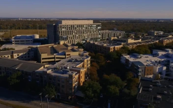 Stock Video Aerial Panorama Of A Residential Area In A City for PC