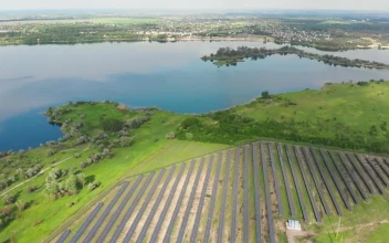 Stock Video Aerial Shot Of A Field Of Solar Panels In A for PC